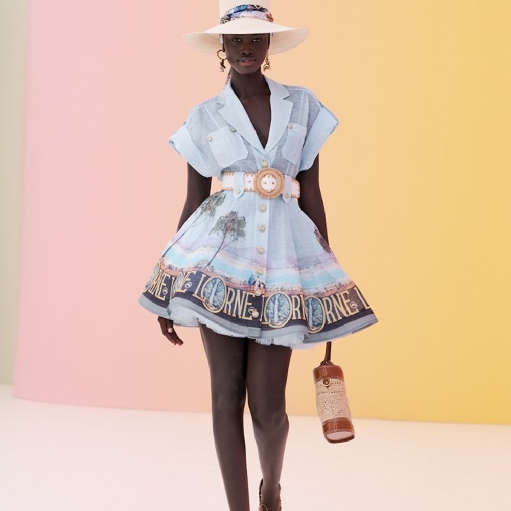 Zimmermann postcard dress in Lorne print size 1